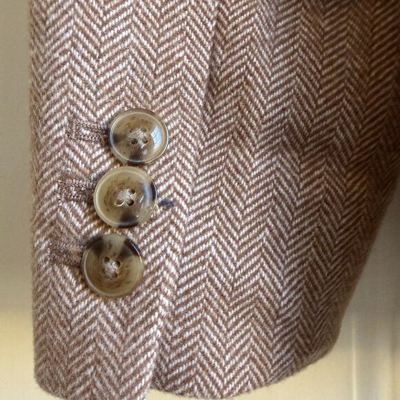 J.Crew Factory Herringbone Wool Blend Cotton Blazer, Size 10 - Picture 8 of 8